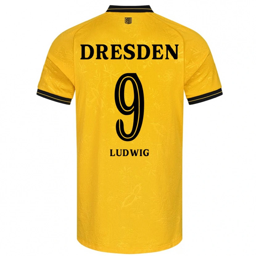 Danxen Kvinnor Yannis Ludwig #9 Gul Svart Hemmatröja Matchtröjor 2025/26 Tröjor T-Tröja