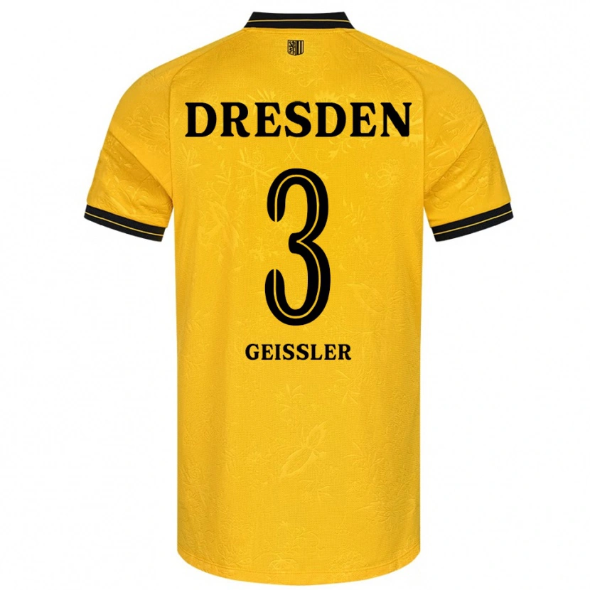 Danxen Kvinnor Jonathan Geißler #3 Gul Svart Hemmatröja Matchtröjor 2025/26 Tröjor T-Tröja