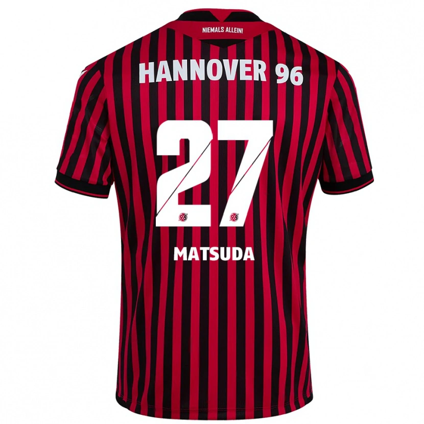 Danxen Kvinnor Hayate Matsuda #27 Röd Svart Hemmatröja Matchtröjor 2025/26 Tröjor T-Tröja