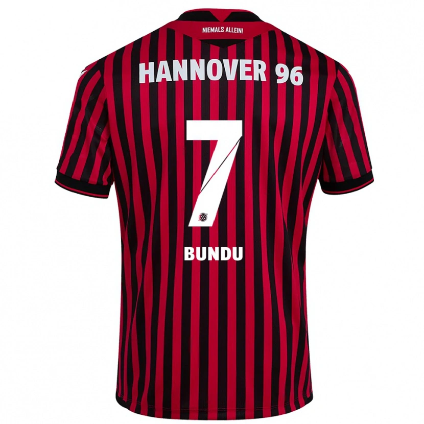 Danxen Kvinnor Mustapha Bundu #7 Röd Svart Hemmatröja Matchtröjor 2025/26 Tröjor T-Tröja