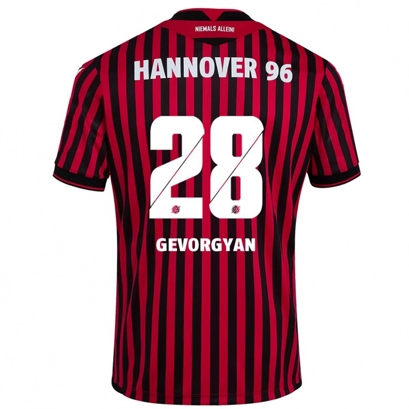 Danxen Kvinnor Mark Gevorgyan #28 Röd Svart Hemmatröja Matchtröjor 2025/26 Tröjor T-Tröja
