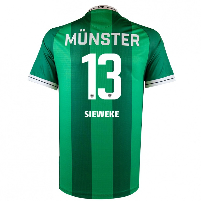 Danxen Kvinnor Henri Sieweke #13 Grön Vit Hemmatröja Matchtröjor 2025/26 Tröjor T-Tröja