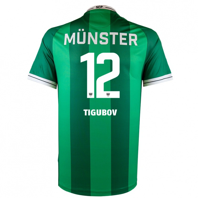Danxen Kvinnor Adrian Tigubov #12 Grön Vit Hemmatröja Matchtröjor 2025/26 Tröjor T-Tröja