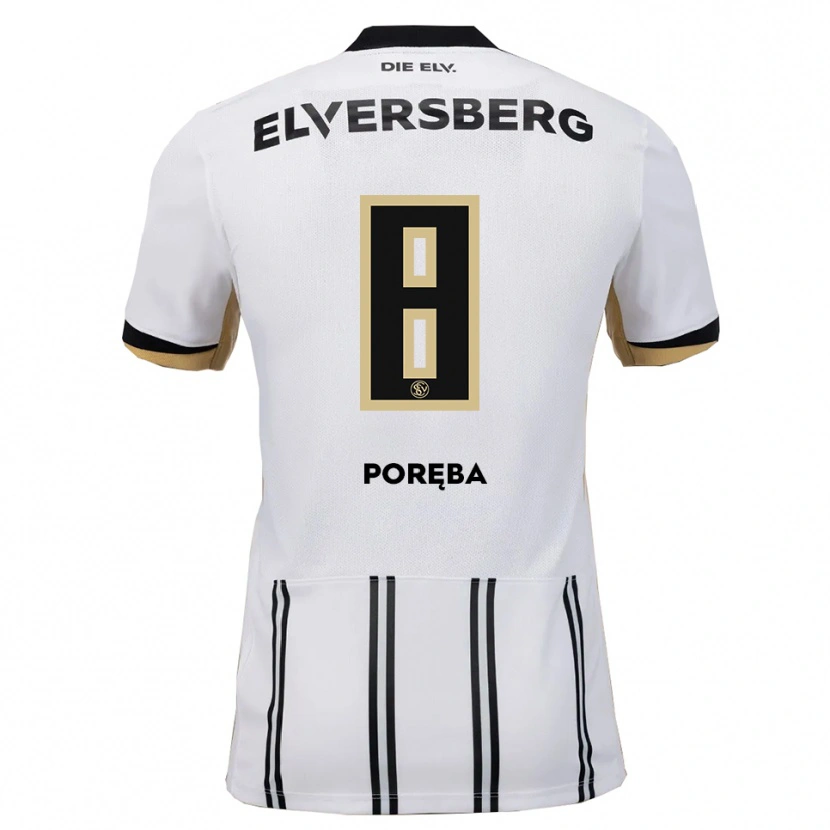 Danxen Kvinnor Lukasz Poreba #8 Vit Svart Hemmatröja Matchtröjor 2025/26 Tröjor T-Tröja