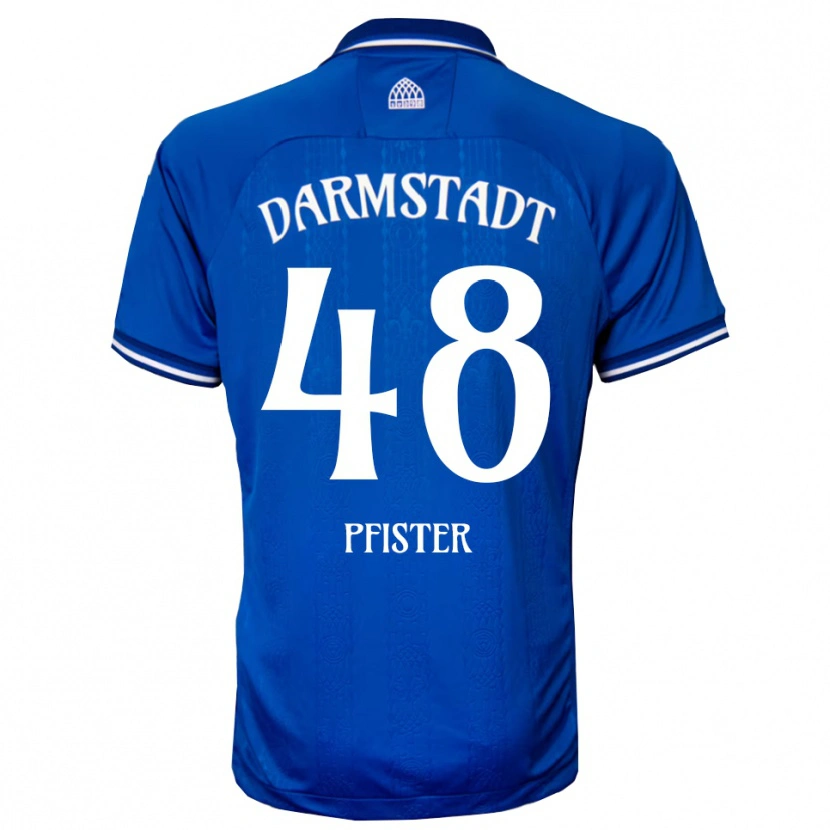 Danxen Kvinnor Max Pfister #48 Blå Vit Hemmatröja Matchtröjor 2025/26 Tröjor T-Tröja