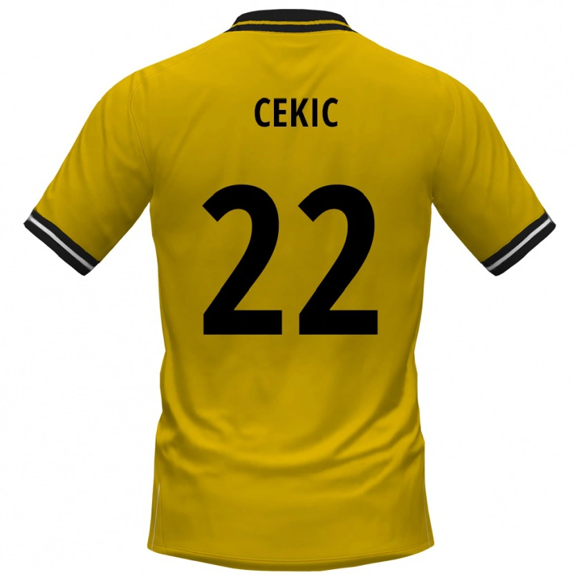 Danxen Kvinnor Adnan Cekic #22 Gul Svart Hemmatröja Matchtröjor 2025/26 Tröjor T-Tröja