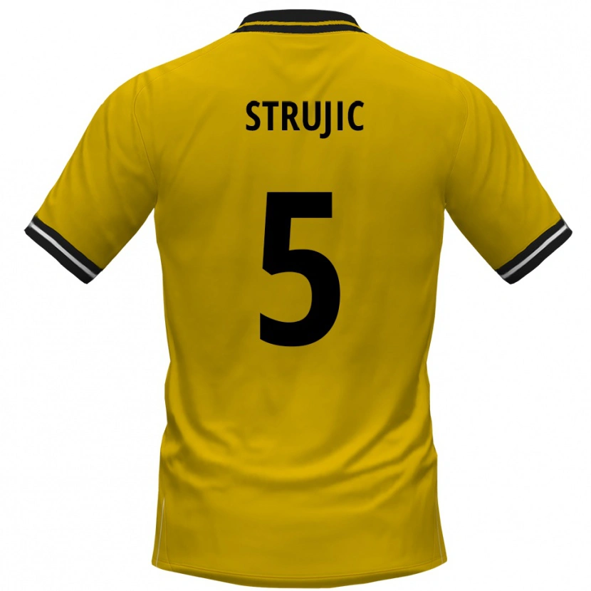Danxen Kvinnor Sasa Strujic #5 Gul Svart Hemmatröja Matchtröjor 2025/26 Tröjor T-Tröja