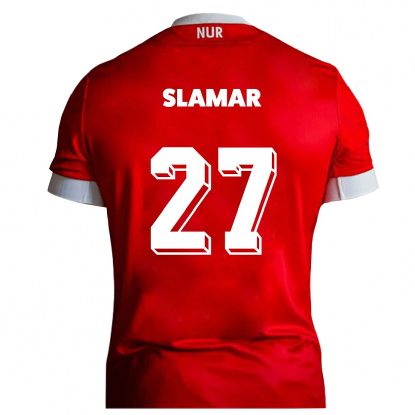 Danxen Kvinnor Dennis Slamar #27 Röd Vit Hemmatröja Matchtröjor 2025/26 Tröjor T-Tröja