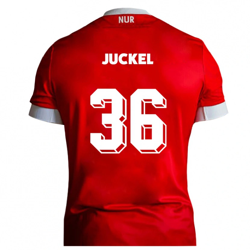 Danxen Kvinnor Janis Juckel #36 Röd Vit Hemmatröja Matchtröjor 2025/26 Tröjor T-Tröja