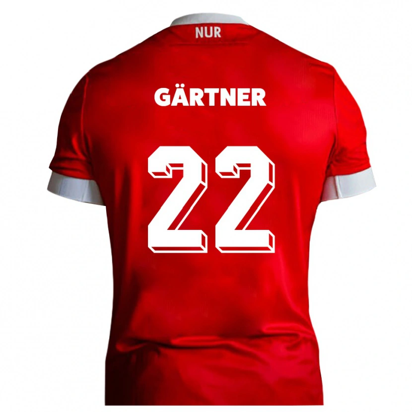 Danxen Kvinnor Justin Gärtner #22 Röd Vit Hemmatröja Matchtröjor 2025/26 Tröjor T-Tröja