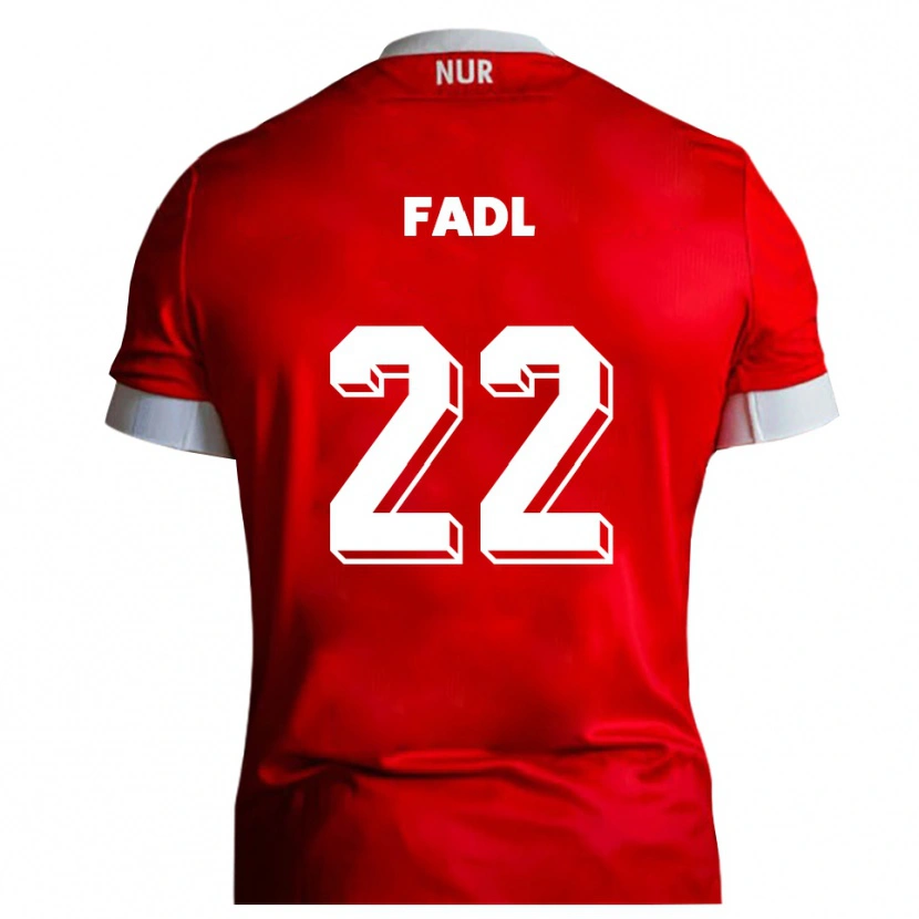 Danxen Kvinnor Jad Fadl #22 Röd Vit Hemmatröja Matchtröjor 2025/26 Tröjor T-Tröja