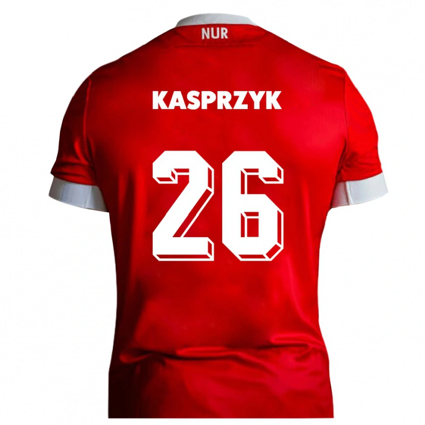 Danxen Kvinnor Nicolas Kasprzyk #26 Röd Vit Hemmatröja Matchtröjor 2025/26 Tröjor T-Tröja