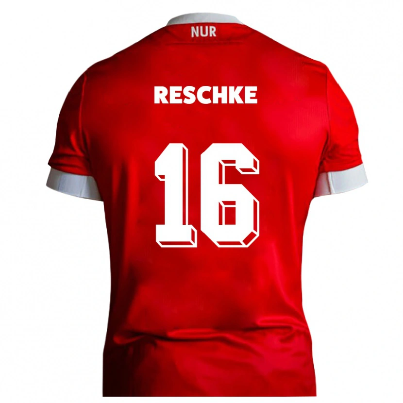 Danxen Kvinnor Aaron Reschke #16 Röd Vit Hemmatröja Matchtröjor 2025/26 Tröjor T-Tröja