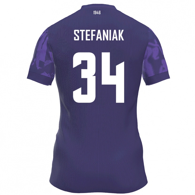 Danxen Kvinnor Marvin Stefaniak #34 Lila Vit Hemmatröja Matchtröjor 2025/26 Tröjor T-Tröja