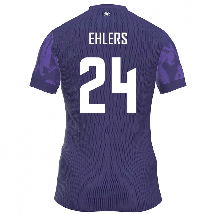 Danxen Kvinnor Jannic Ehlers #24 Lila Vit Hemmatröja Matchtröjor 2025/26 Tröjor T-Tröja
