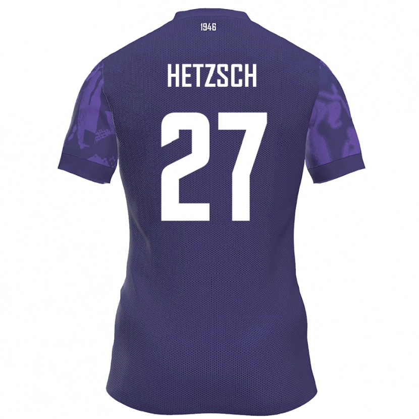 Danxen Kvinnor Finn Hetzsch #27 Lila Vit Hemmatröja Matchtröjor 2025/26 Tröjor T-Tröja
