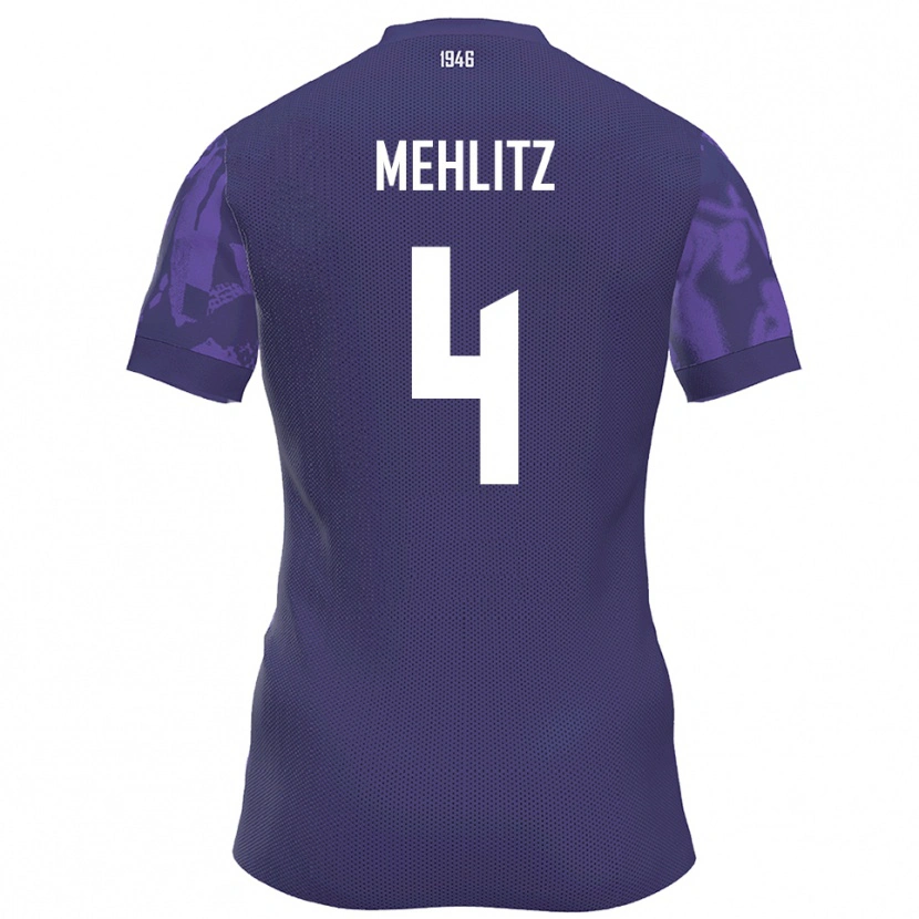 Danxen Kvinnor Fabian Mehlitz #4 Lila Vit Hemmatröja Matchtröjor 2025/26 Tröjor T-Tröja