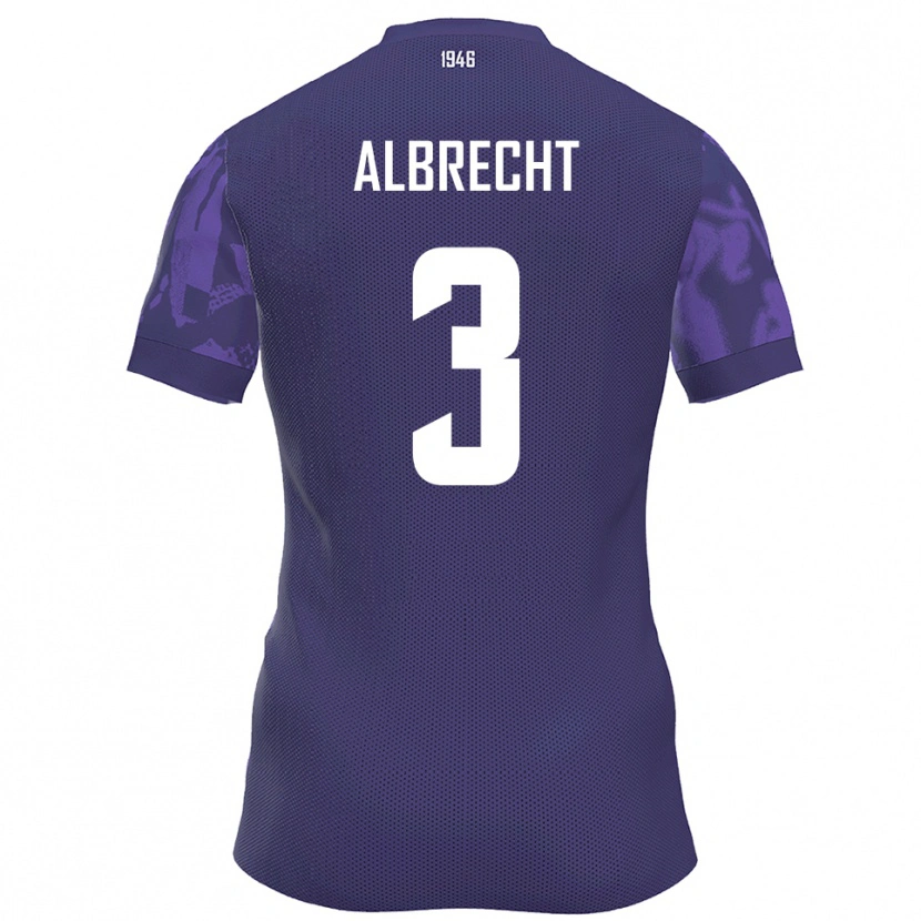Danxen Kvinnor Ben Albrecht #3 Lila Vit Hemmatröja Matchtröjor 2025/26 Tröjor T-Tröja