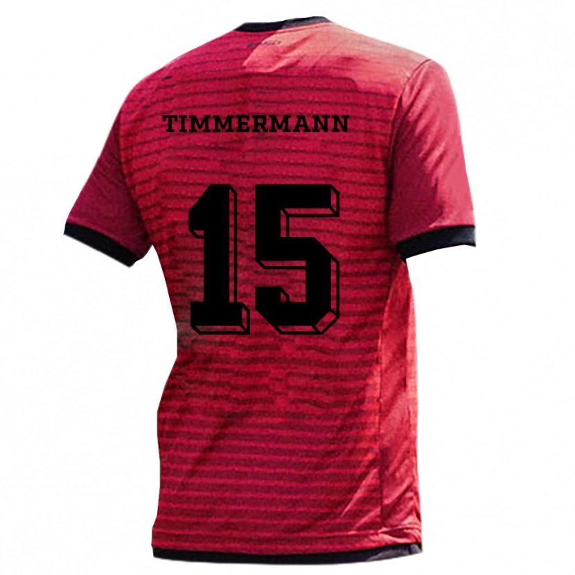 Danxen Kvinnor Ina Timmermann #15 Röd Svart Hemmatröja Matchtröjor 2025/26 Tröjor T-Tröja