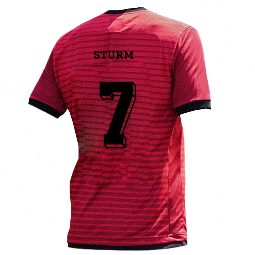 Danxen Kvinnor Yann Sturm #7 Röd Svart Hemmatröja Matchtröjor 2025/26 Tröjor T-Tröja