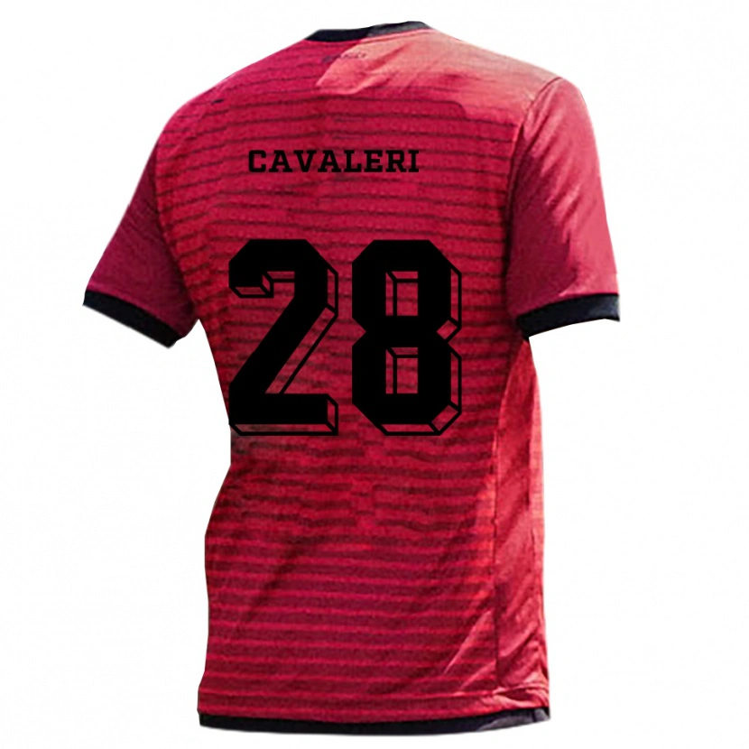 Danxen Kvinnor Salvatore Cavaleri #28 Röd Svart Hemmatröja Matchtröjor 2025/26 Tröjor T-Tröja