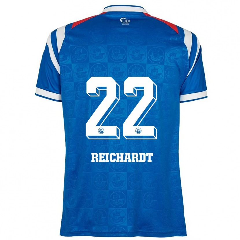 Danxen Kvinnor Leon Reichardt #22 Blå Vit Röd Hemmatröja Matchtröjor 2025/26 Tröjor T-Tröja