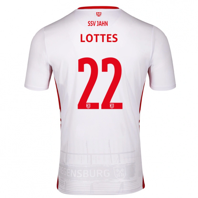 Danxen Kvinnor Benjamin Lottes #22 Vit Röd Hemmatröja Matchtröjor 2025/26 Tröjor T-Tröja
