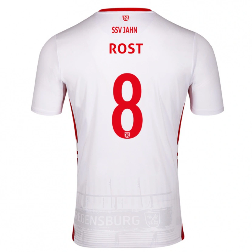 Danxen Kvinnor Fabio Rost #8 Vit Röd Hemmatröja Matchtröjor 2025/26 Tröjor T-Tröja