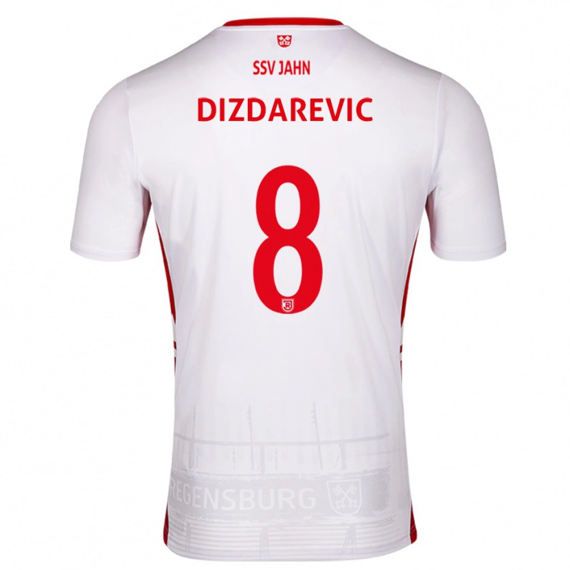 Danxen Kvinnor Arian Dizdarevic #8 Vit Röd Hemmatröja Matchtröjor 2025/26 Tröjor T-Tröja