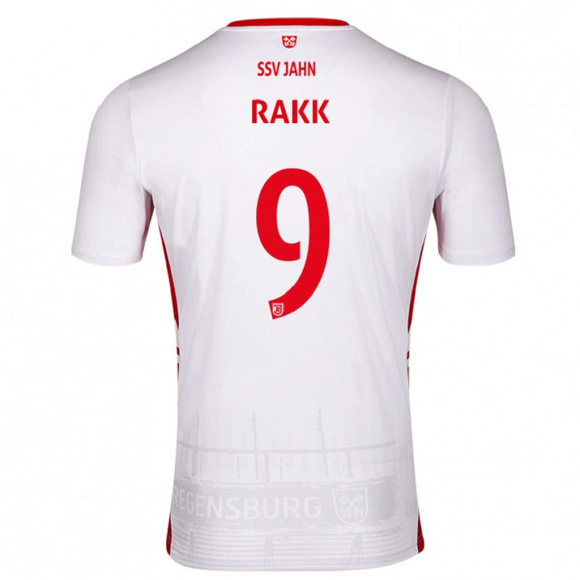 Danxen Kvinnor Lars Rakk #9 Vit Röd Hemmatröja Matchtröjor 2025/26 Tröjor T-Tröja