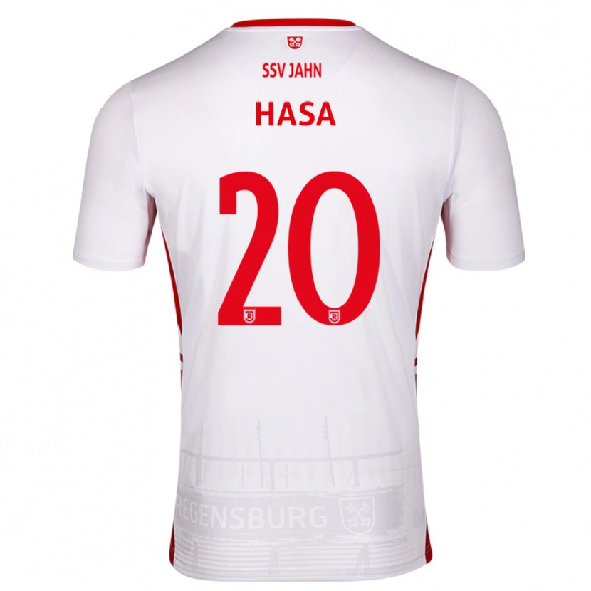Danxen Kvinnor Samuel Hasa #20 Vit Röd Hemmatröja Matchtröjor 2025/26 Tröjor T-Tröja