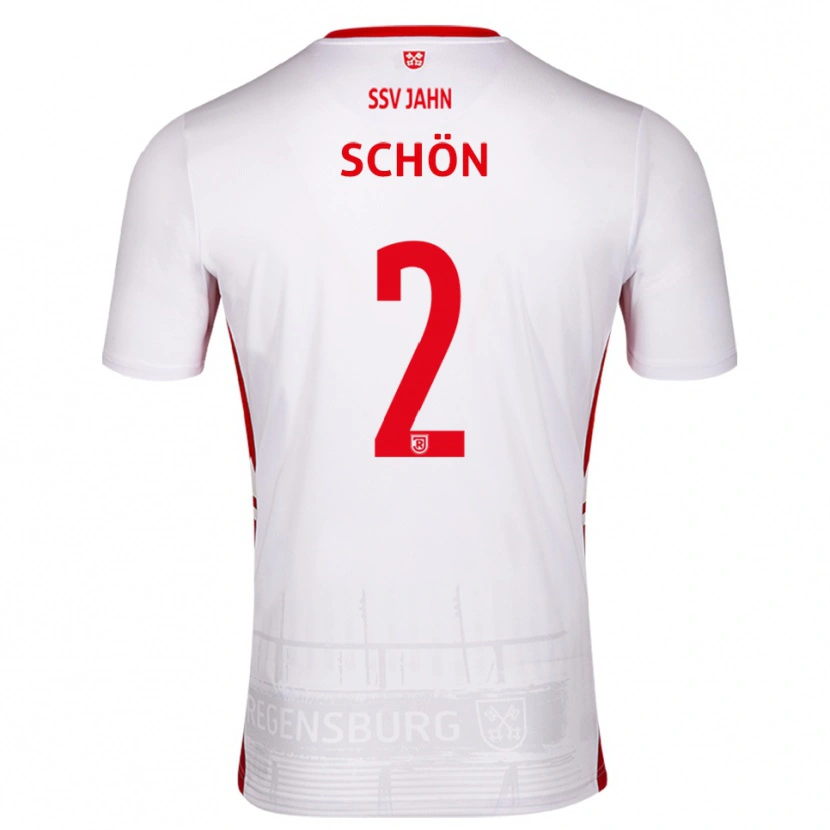Danxen Kvinnor Lenny Schön #2 Vit Röd Hemmatröja Matchtröjor 2025/26 Tröjor T-Tröja