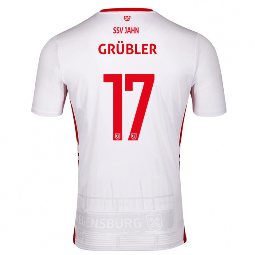 Danxen Kvinnor David Grübler #17 Vit Röd Hemmatröja Matchtröjor 2025/26 Tröjor T-Tröja