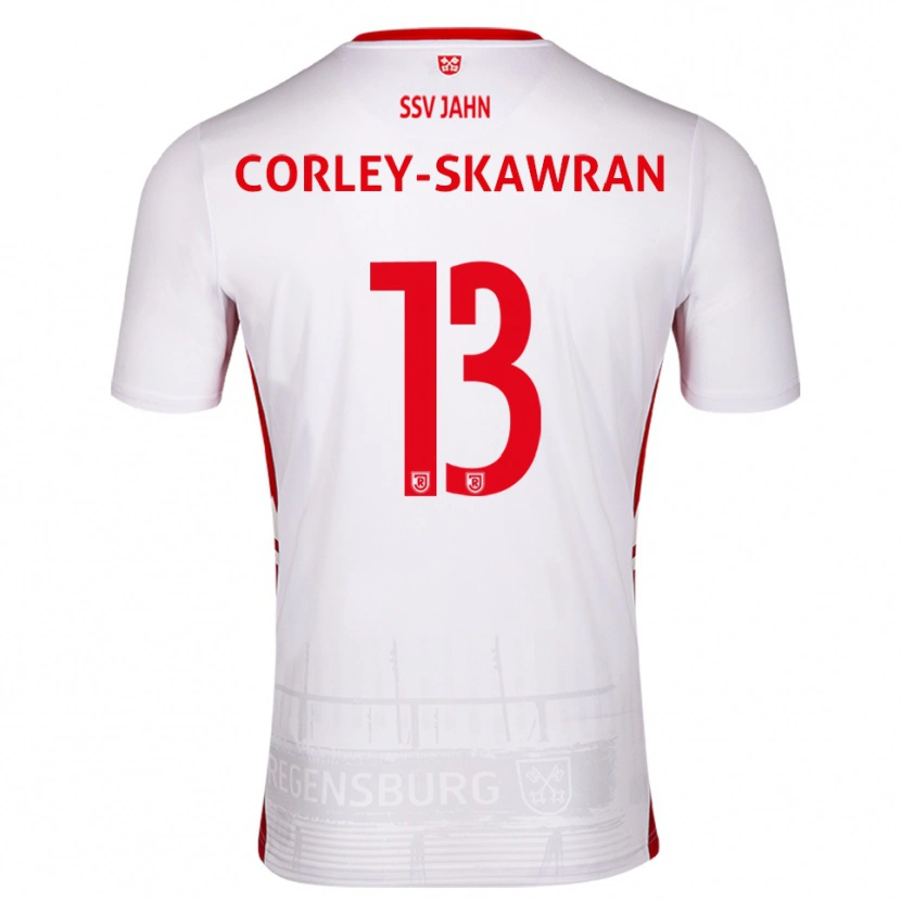 Danxen Kvinnor Dorian Corley-Skawran #13 Vit Röd Hemmatröja Matchtröjor 2025/26 Tröjor T-Tröja