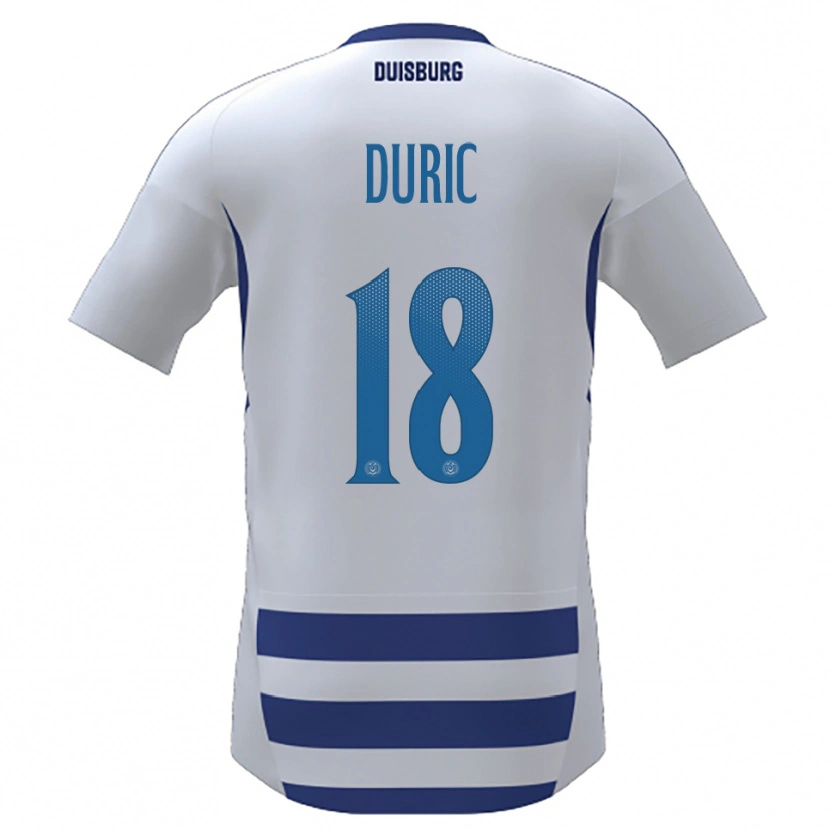 Danxen Kvinnor Zarije Duric #18 Vit Blå Hemmatröja Matchtröjor 2025/26 Tröjor T-Tröja