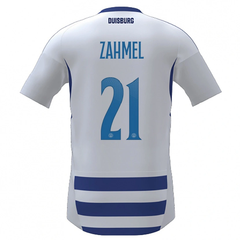 Danxen Kvinnor Jannik Zahmel #21 Vit Blå Hemmatröja Matchtröjor 2025/26 Tröjor T-Tröja