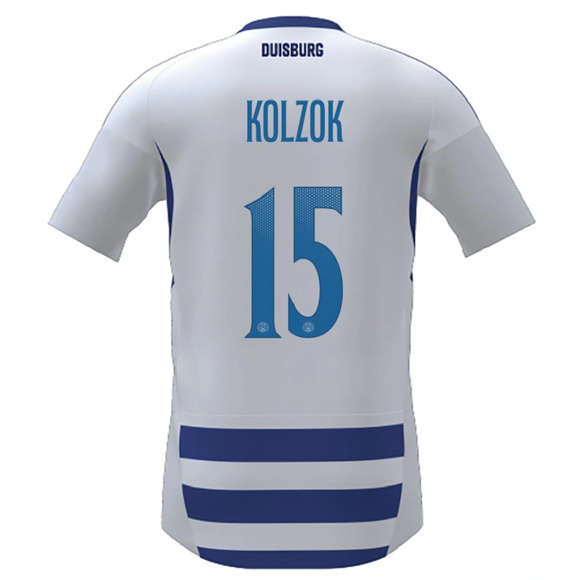 Danxen Kvinnor Dominik Kolzok #15 Vit Blå Hemmatröja Matchtröjor 2025/26 Tröjor T-Tröja