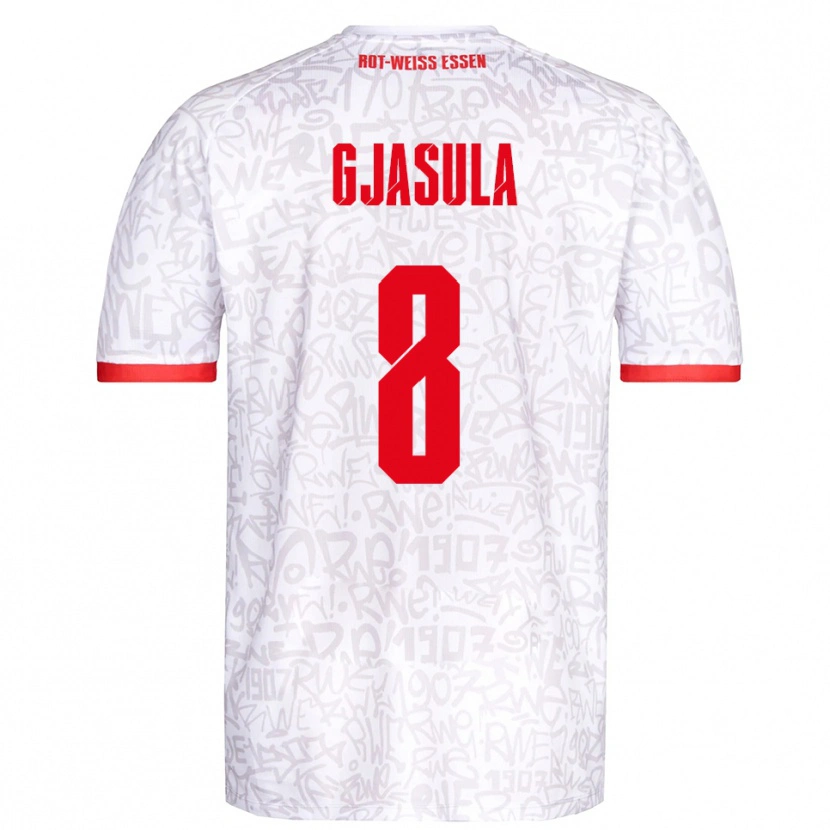 Danxen Kvinnor Klaus Gjasula #8 Vit Röd Hemmatröja Matchtröjor 2025/26 Tröjor T-Tröja