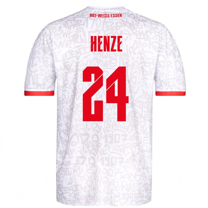 Danxen Kvinnor Brandon-Louis Henze #24 Vit Röd Hemmatröja Matchtröjor 2025/26 Tröjor T-Tröja