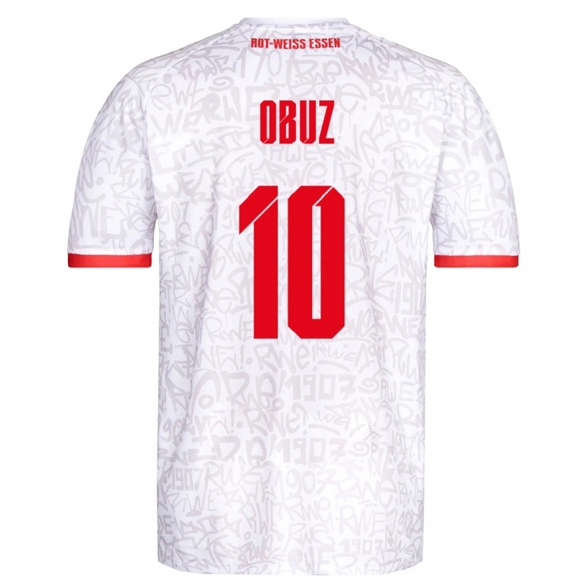 Danxen Kvinnor Marvin Obuz #10 Vit Röd Hemmatröja Matchtröjor 2025/26 Tröjor T-Tröja