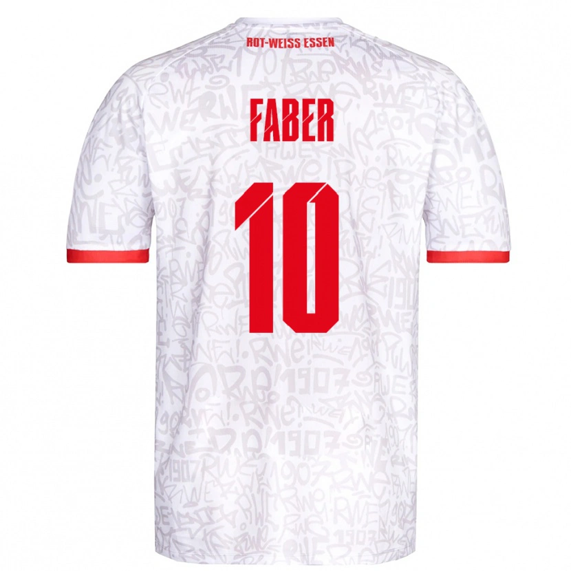 Danxen Kvinnor Marcel Faber #10 Vit Röd Hemmatröja Matchtröjor 2025/26 Tröjor T-Tröja