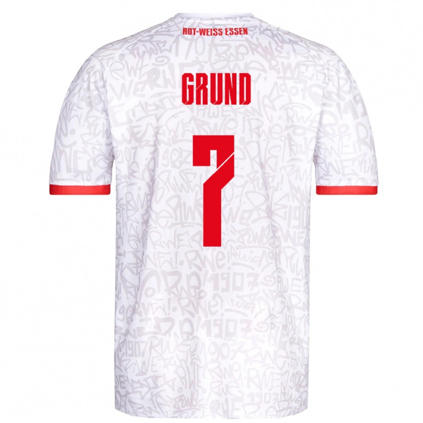 Danxen Kvinnor Kevin Grund #7 Vit Röd Hemmatröja Matchtröjor 2025/26 Tröjor T-Tröja
