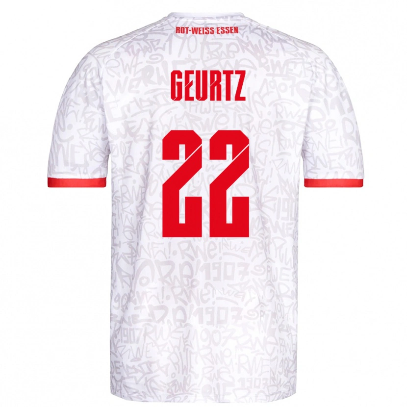 Danxen Kvinnor Jan-Luca Geurtz #22 Vit Röd Hemmatröja Matchtröjor 2025/26 Tröjor T-Tröja