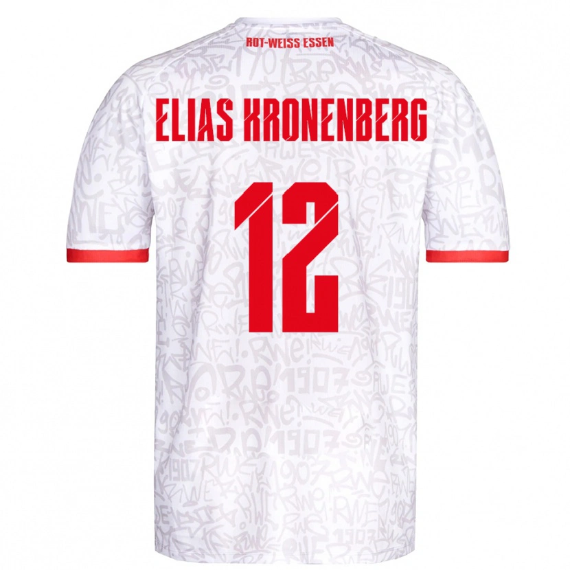 Danxen Kvinnor Sebastian Elias Kronenberg #12 Vit Röd Hemmatröja Matchtröjor 2025/26 Tröjor T-Tröja