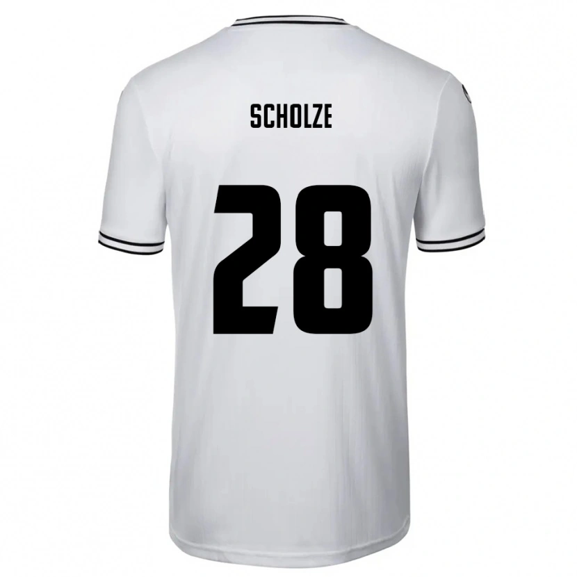 Danxen Kvinnor Max Scholze #28 Vit Svart Hemmatröja Matchtröjor 2025/26 Tröjor T-Tröja