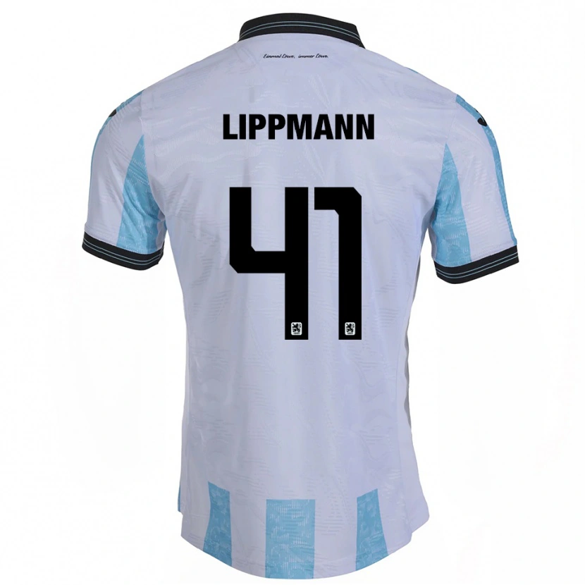 Danxen Kvinnor Clemens Lippmann #41 Vit Himmelsblå Hemmatröja Matchtröjor 2025/26 Tröjor T-Tröja