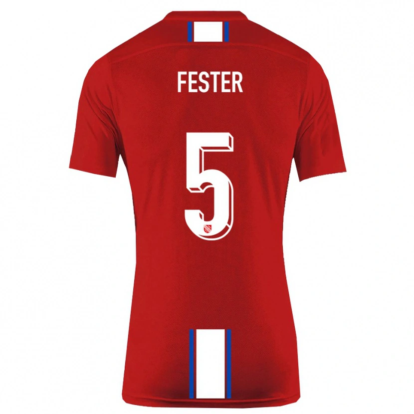 Danxen Kvinnor Luka Fester #5 Röd Vit Hemmatröja Matchtröjor 2025/26 Tröjor T-Tröja