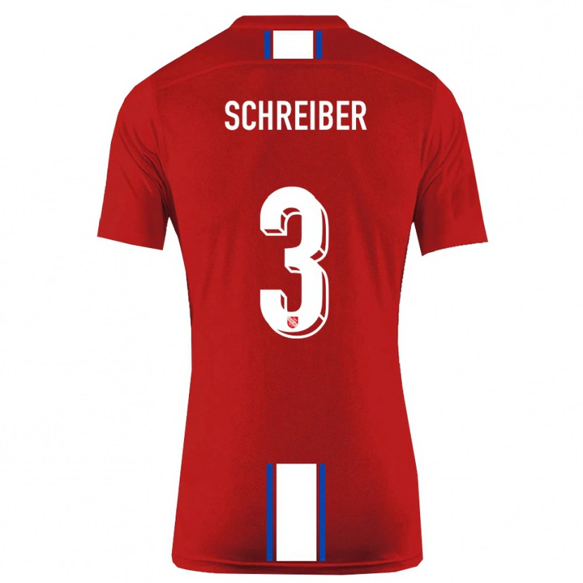 Danxen Kvinnor David Schreiber #3 Röd Vit Hemmatröja Matchtröjor 2025/26 Tröjor T-Tröja
