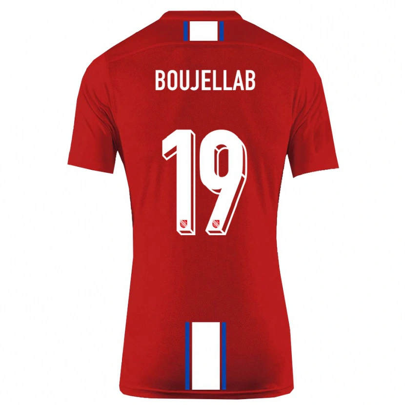 Danxen Kvinnor Nassim Boujellab #19 Röd Vit Hemmatröja Matchtröjor 2025/26 Tröjor T-Tröja