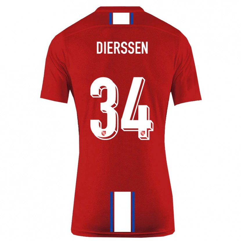 Danxen Kvinnor Tim Dierßen #34 Röd Vit Hemmatröja Matchtröjor 2025/26 Tröjor T-Tröja